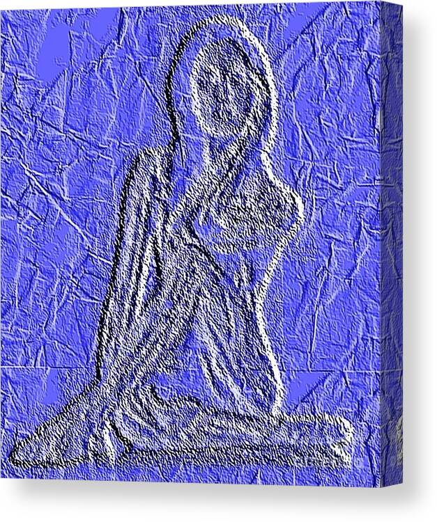 Blue Canvas Print featuring the painting Blue Madonna by PainterArtist FIN