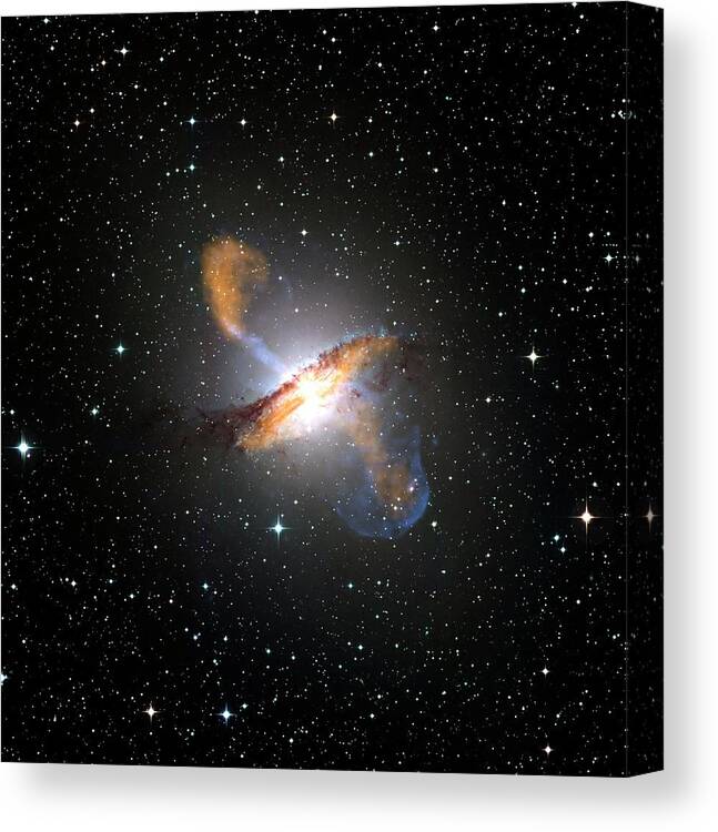 Ngc 5128 Canvas Print featuring the photograph Centaurus A Galaxy by European Southern Observatory/science Photo Library