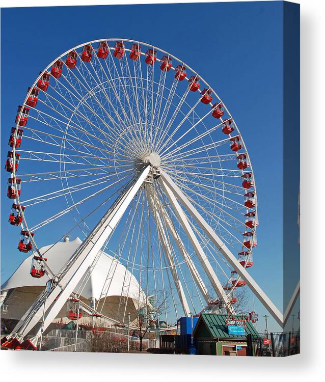 Ferris Wheel Canvas Print featuring the photograph Chicago Navy Pier Ferris Wheel by Richard Bryce and Family