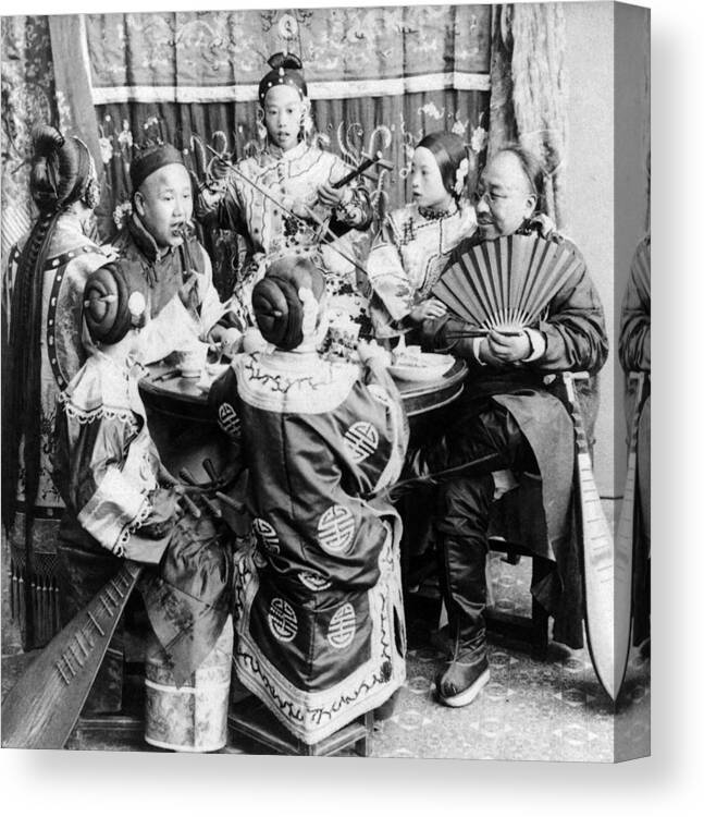 1901 Canvas Print featuring the photograph China Singers, C1901 by Granger