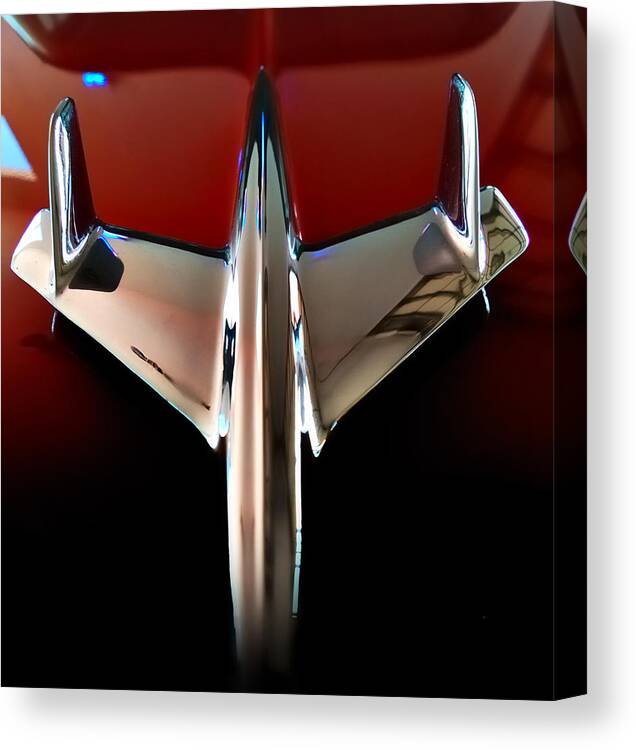 Chevrolet Canvas Print featuring the photograph Dream - 55 Chevy Hood Ornament by Steven Milner