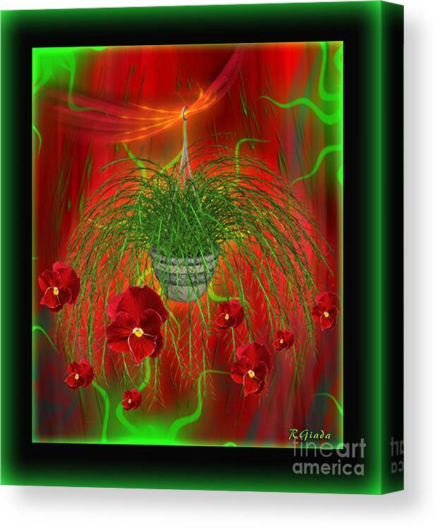 Escape Canvas Print featuring the digital art Escape - floral abstract art by Giada Rossi by Giada Rossi