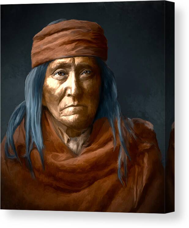 Apache Canvas Print featuring the digital art Eskadi - Apache by Rick Mosher