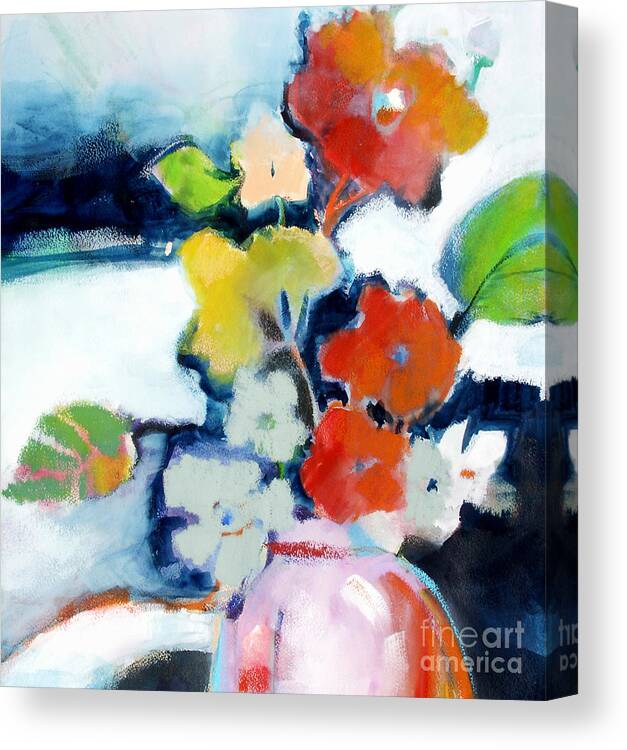 Flowers Canvas Print featuring the painting Flower Vase No.1 by Michelle Abrams