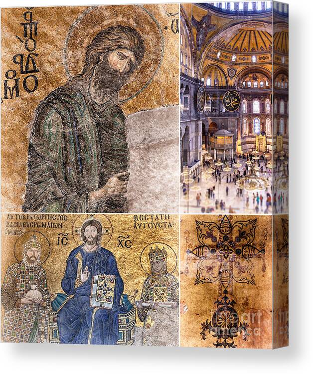 People Canvas Print featuring the photograph Hagia Sophia Istanbul by Sophie McAulay