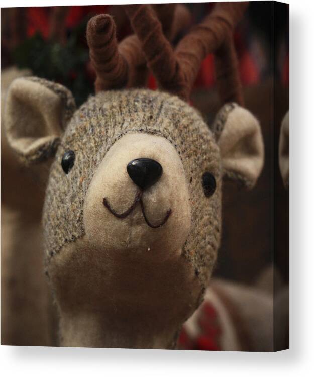Reindeer Canvas Print featuring the photograph Happy Reindeer by Patrice Zinck