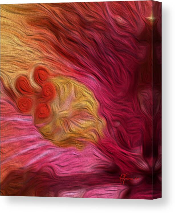 Hibiscus Right Panel Canvas Print featuring the digital art Hibiscus Left Panel by Vincent Franco