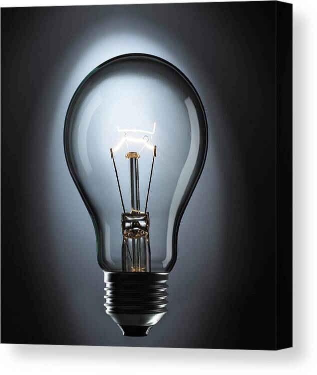 Light Bulb Canvas Print featuring the photograph Incandescent Light Bulb by Science Photo Library