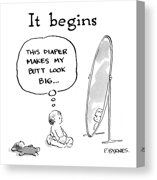 Babies - General Canvas Print featuring the drawing 'it Begins' by Pat Byrnes