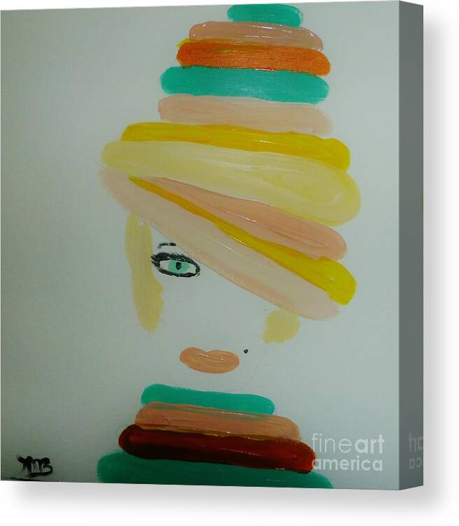 Abstract Canvas Print featuring the painting Lady in a Balloon Hat by Marie Bulger