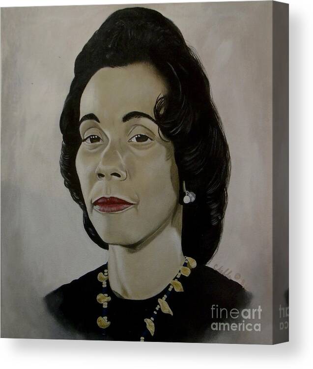 Portraits Canvas Print featuring the painting Mrs. Coretta Scott King by Michelle Brantley