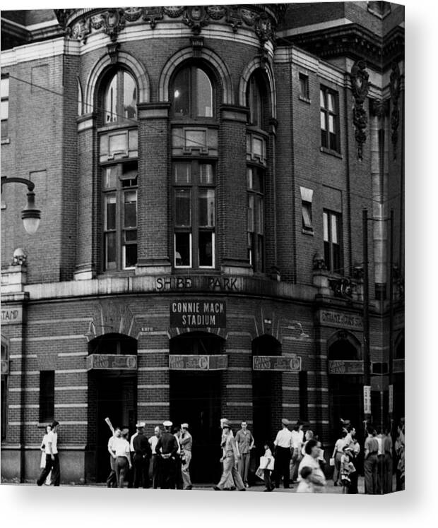 Retro Images Archive Canvas Print featuring the photograph Outside Connie Mack Stadium by Retro Images Archive