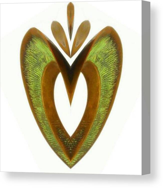 Abstract Canvas Print featuring the digital art Pear Heart by Mary Russell