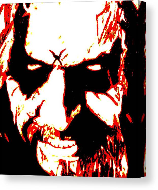 Rob Zombie Rock Metal Music Horror Canvas Print featuring the digital art Rob Zombie II by Jeremy Moore