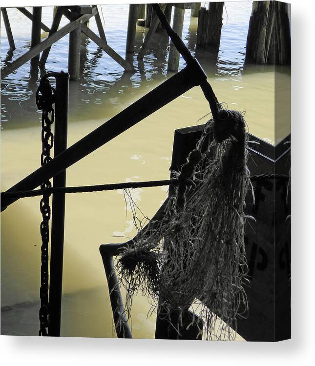 Carpenter Canvas Print featuring the photograph Shipyard Underside by Laurie Tsemak