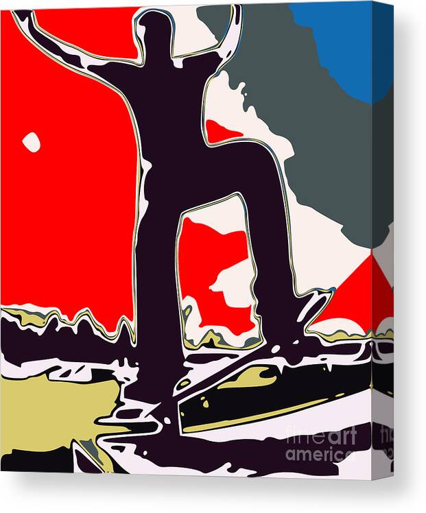 Skateboard Canvas Print featuring the digital art Skateboarder by Chris Butler