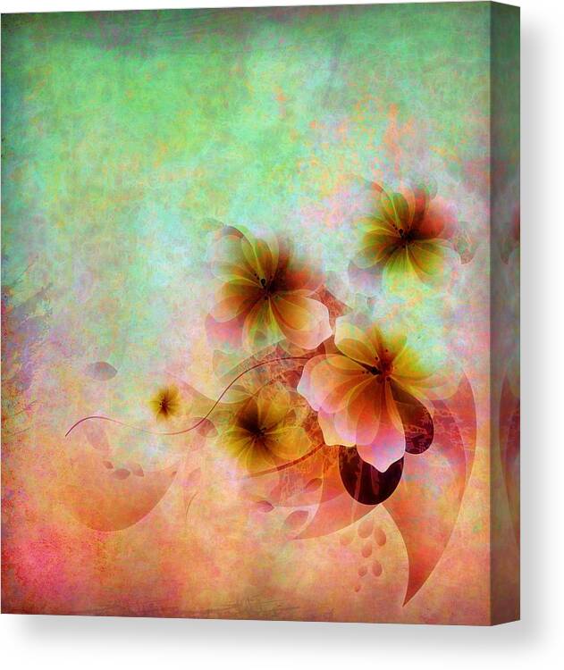 Soft Canvas Print featuring the digital art Soft floral fantasy by Lilia S