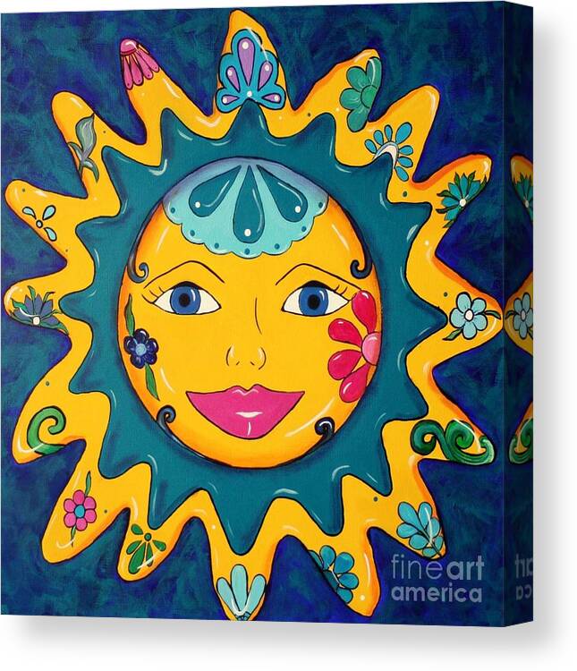 Sun Canvas Print featuring the painting Sun by Melinda Etzold