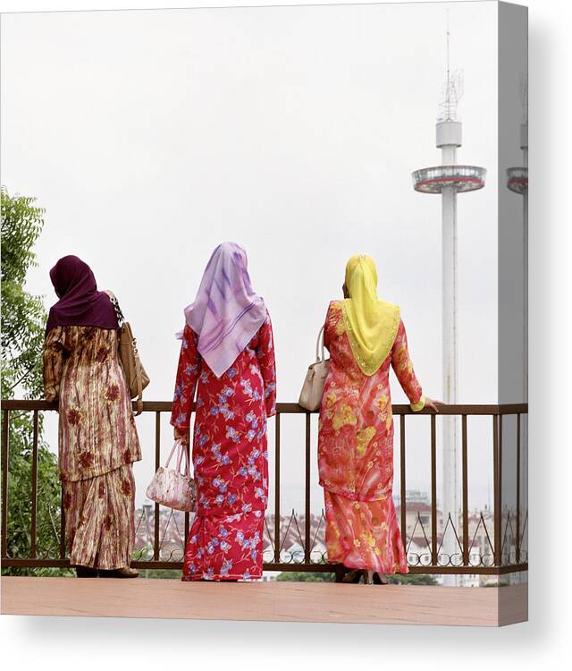 Togetherness Canvas Print featuring the photograph Three Muslim Women by Shaun Higson