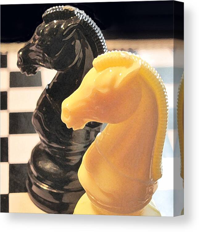 Chess Canvas Print featuring the photograph Two Knights by Ian MacDonald