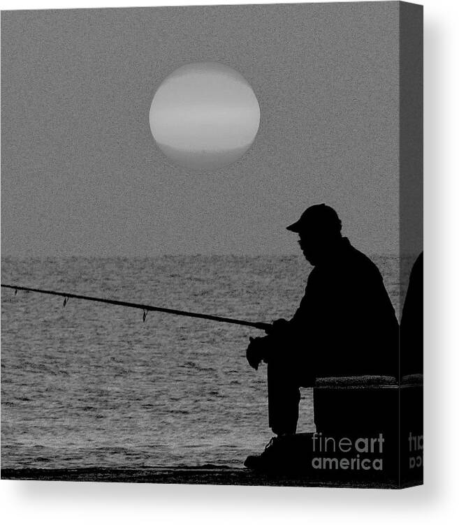 Fishing Canvas Print featuring the photograph Waiting for fish by David Call