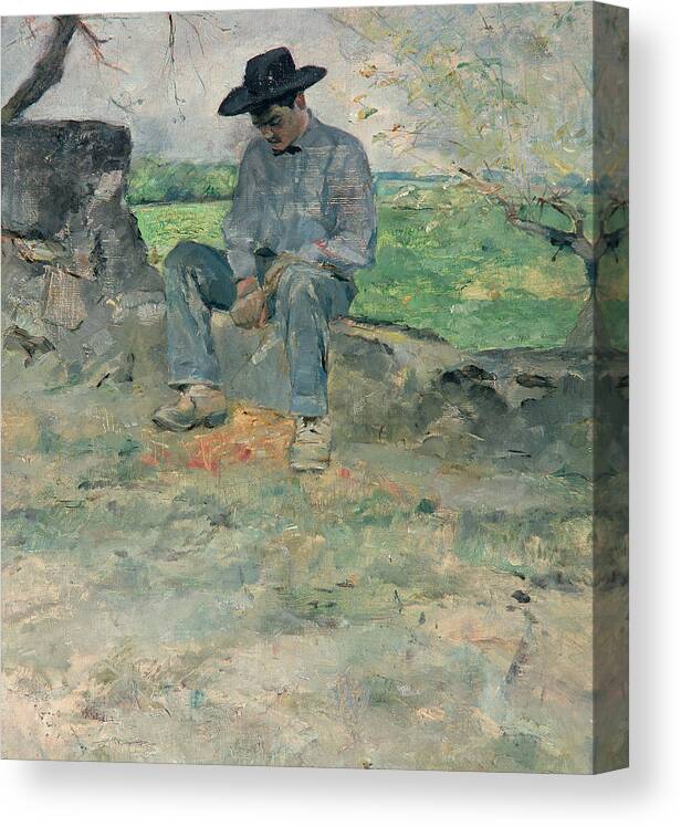 Man Canvas Print featuring the painting Young Routy at Celeyran by Henri de Toulouse-Lautrec