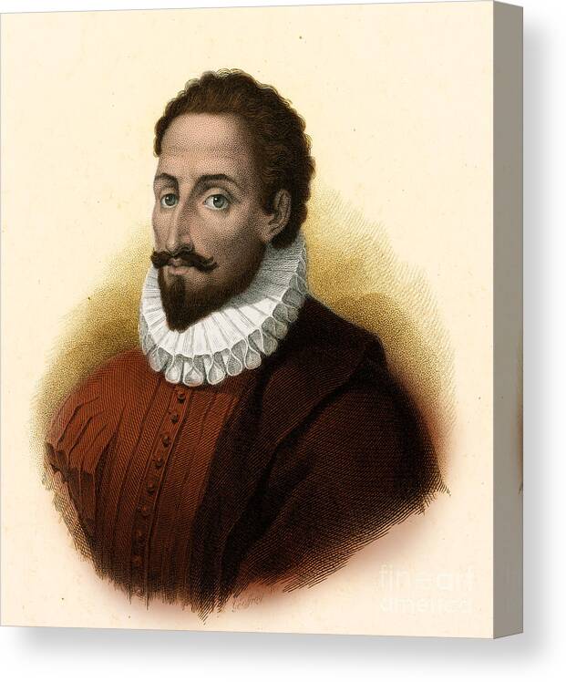 History Canvas Print featuring the photograph Miguel De Cervantes, Spanish Author #2 by Photo Researchers
