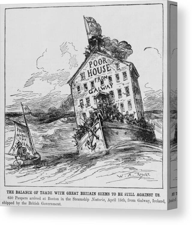 Anti-immigration Cartoon Of 1883 Canvas Print / Canvas Art by Everett -  Pixels