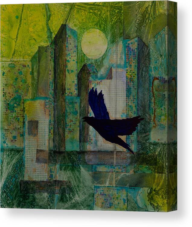 Cityscape Canvas Print featuring the painting Emerald City by David Raderstorf