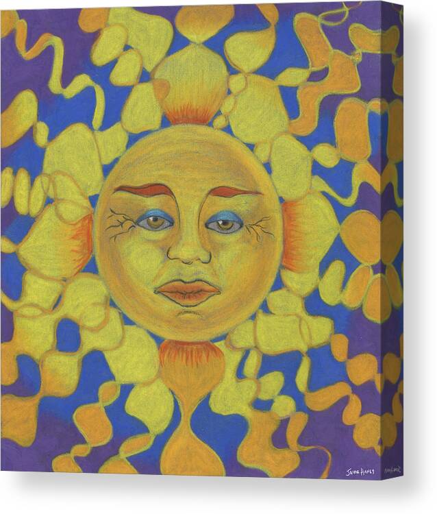 Sun Canvas Print featuring the drawing Old Man Sun by Jaime Haney