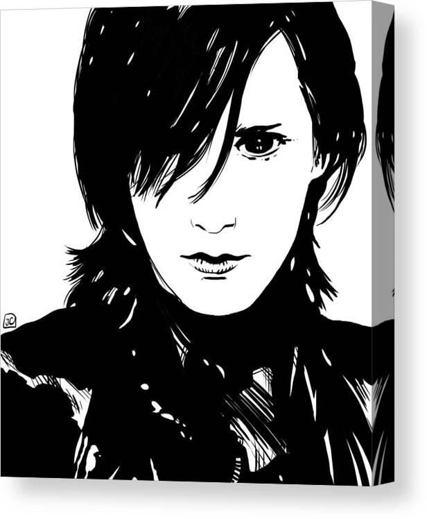 Demon Eyes Canvas Print featuring the drawing Preppy Vampire by Giuseppe Cristiano