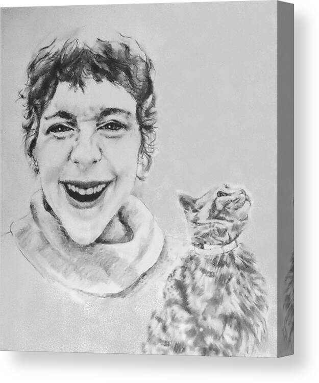 Portrait Canvas Print featuring the drawing Randolph And Marmalade by Rory Siegel