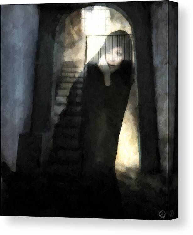 Woman Canvas Print featuring the digital art Visitor from long ago by Gun Legler