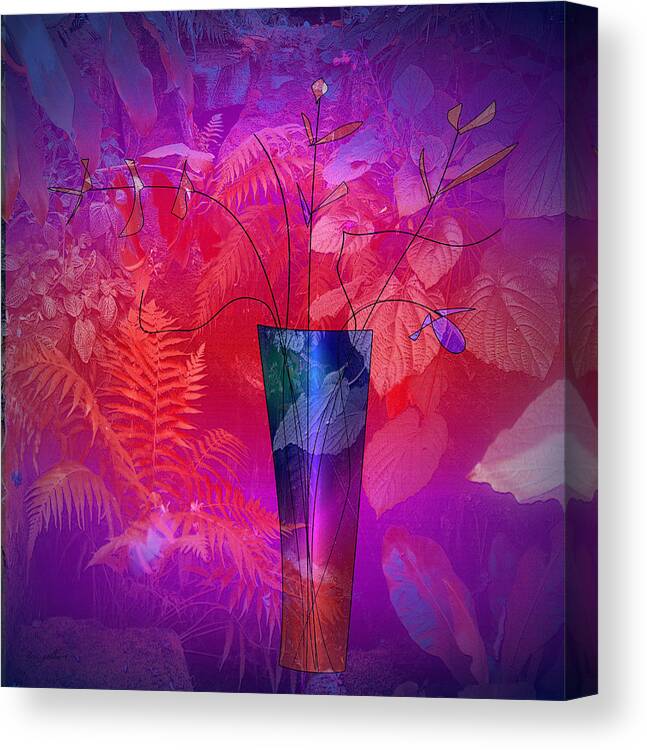 Vase Canvas Print featuring the digital art Garden Vase #1 by Iris Gelbart