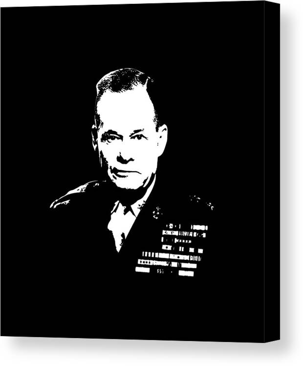 Chesty Puller Canvas Print featuring the digital art General Lewis Chesty Puller #3 by War Is Hell Store