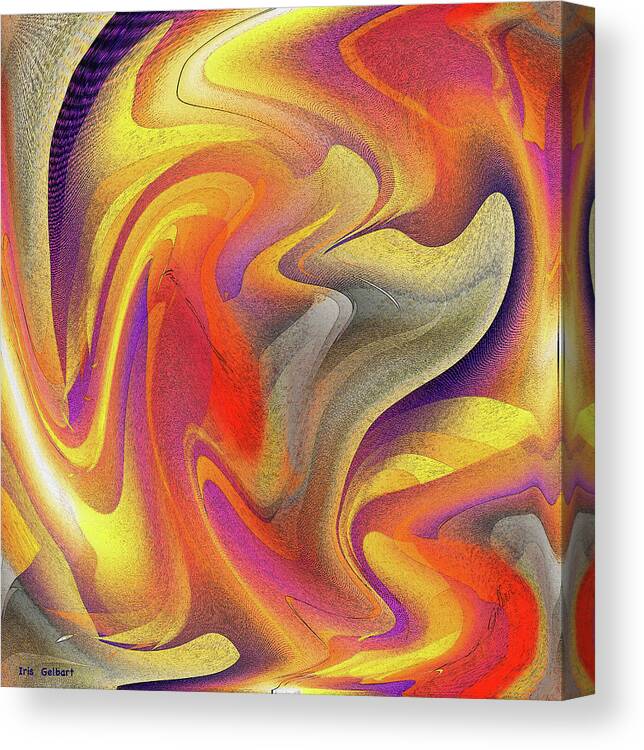 Abstract Art Canvas Print featuring the digital art Warmth #1 by Iris Gelbart