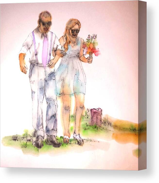 Wedding. Summer Canvas Print featuring the painting The Wedding Album #10 by Debbi Saccomanno Chan