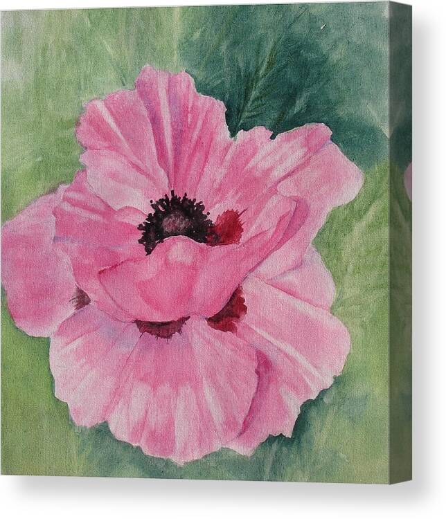 Flower Painting Canvas Print featuring the painting All Alone by Pamela Lee