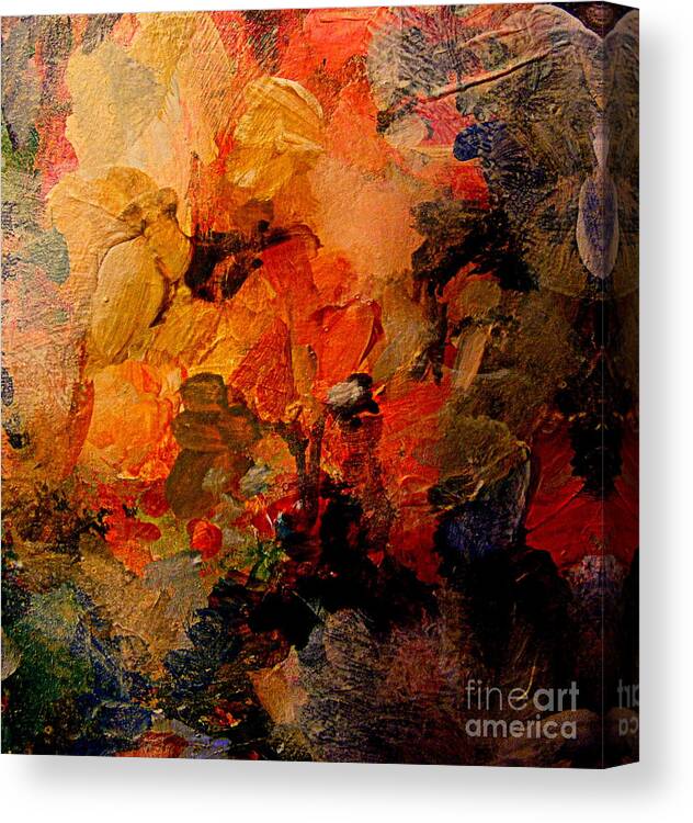 Gouache Canvas Print featuring the painting Autumn Tapestry by Nancy Kane Chapman