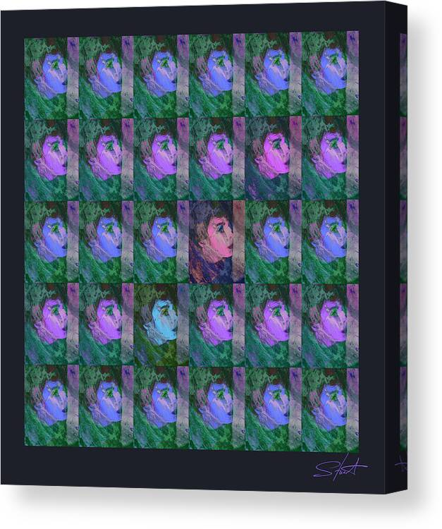 Psycho Canvas Print featuring the mixed media Blue Rain by Charles Stuart