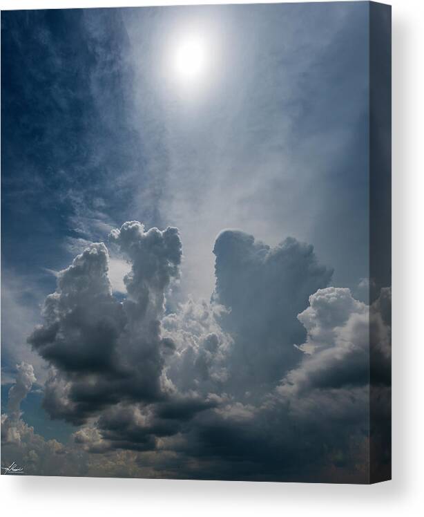 Clouds Canvas Print featuring the photograph Building TCU by Phil And Karen Rispin