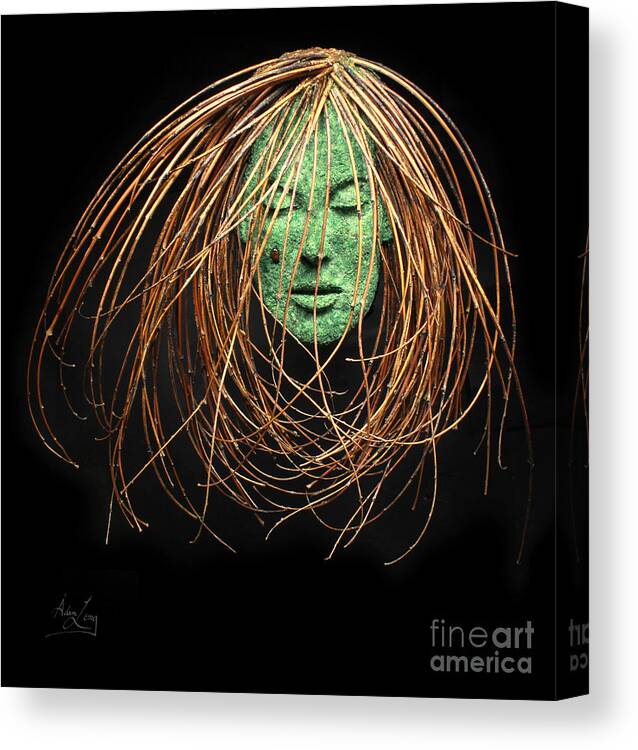 Woman Canvas Print featuring the mixed media Contemplate by Adam Long