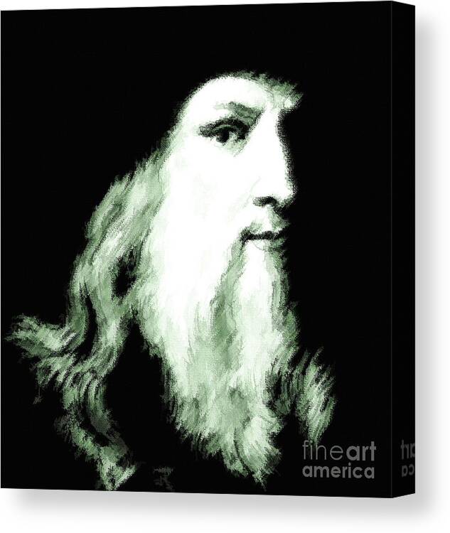 Leonardo Da Vinci Canvas Print featuring the painting Self Portrait by D Fessenden