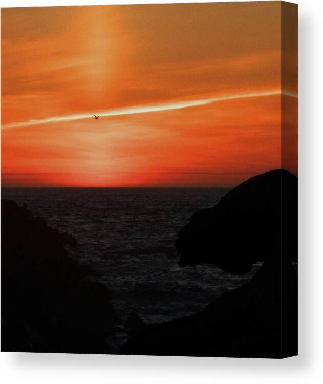 Sunset Canvas Print featuring the photograph Dark Red Sunset by Gallery Of Hope 
