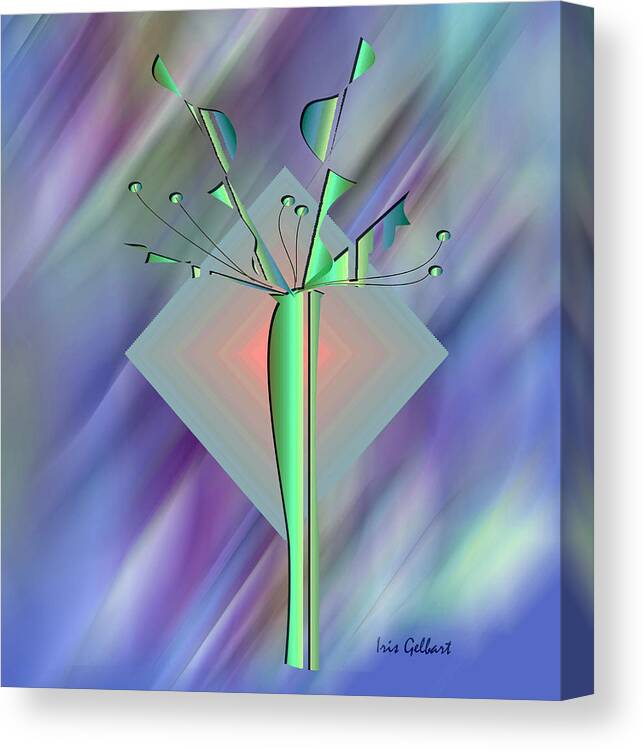House Plant Canvas Print featuring the digital art Diamond Vision 2 by Iris Gelbart