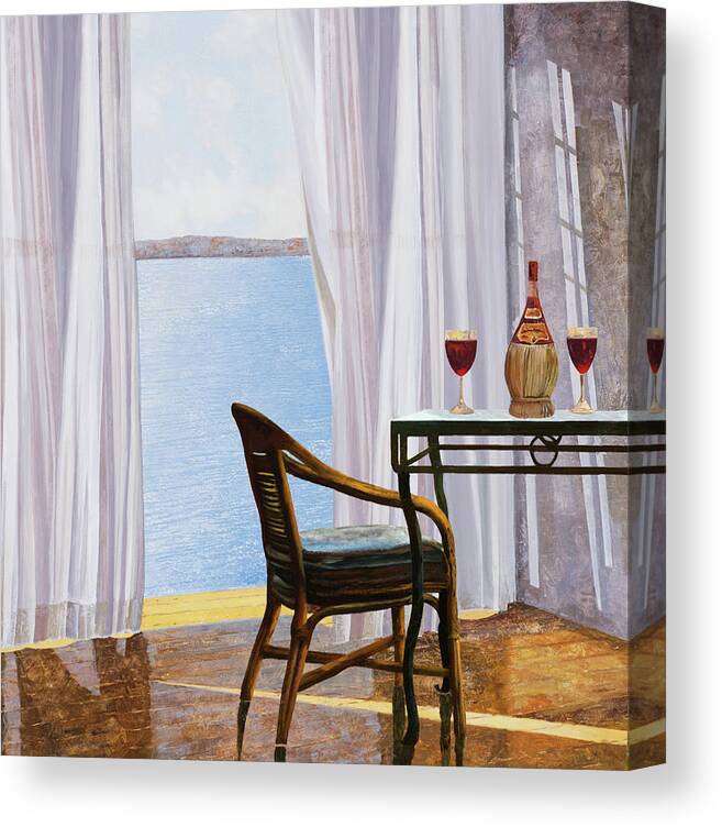 Red Wine Canvas Print featuring the painting Due Rossi Al Mare by Guido Borelli