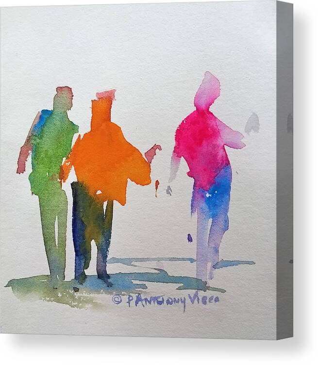 Gestures Canvas Print featuring the painting Figures in Motion by P Anthony Visco