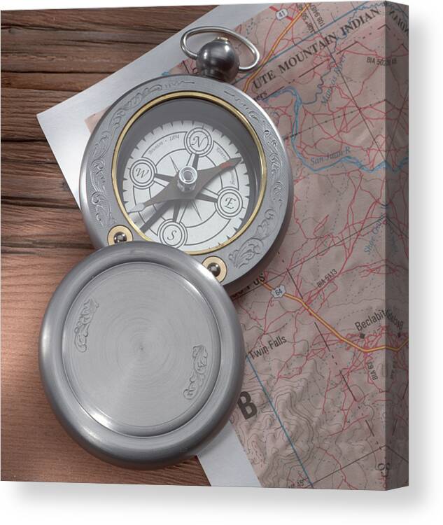 Compass Canvas Print featuring the photograph Finding Your Way by Jerry McElroy