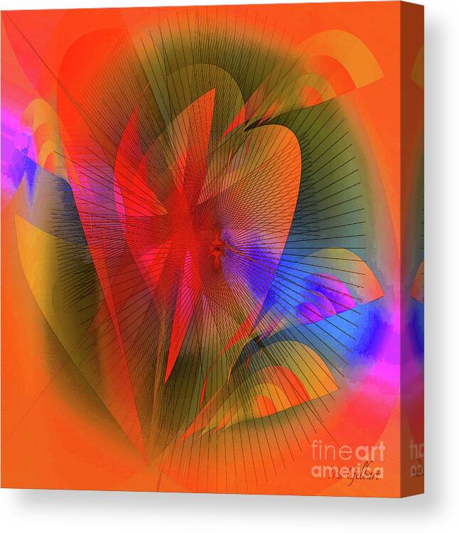 Abstract Canvas Print featuring the digital art Floral #2 by Iris Gelbart