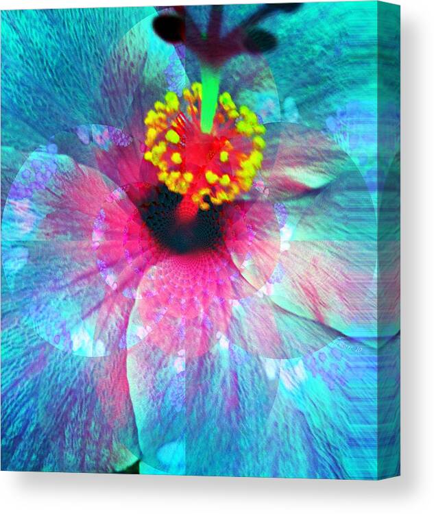 Fania Simon Canvas Print featuring the painting Flower of Compassion by Fania Simon